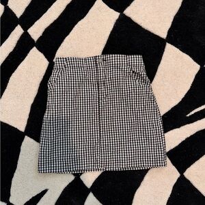 Hollister Black and White Gingham Waistband Skirt
